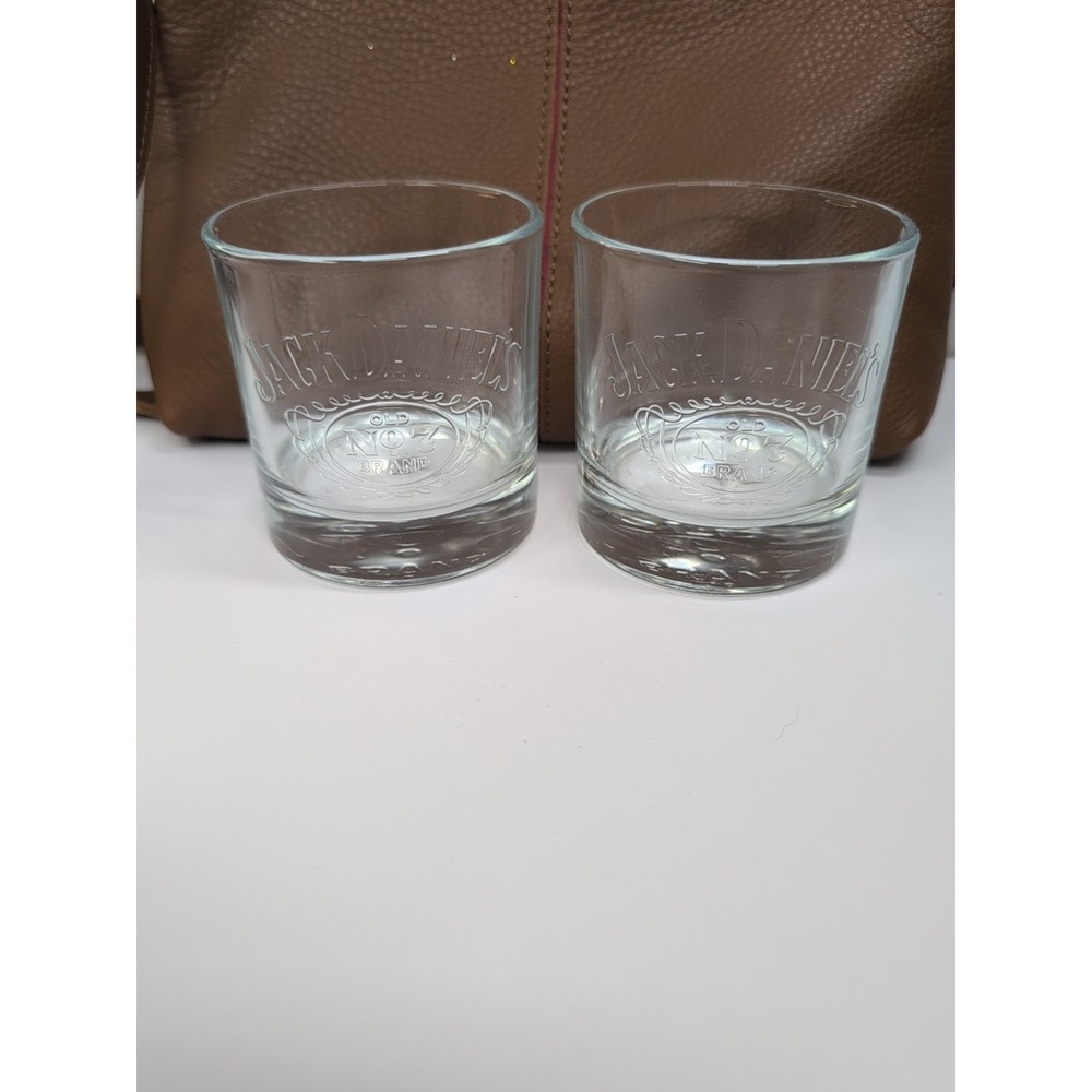 JACK DANIEL'S TENNESSEE WHISKEY ADVERTISIGN SET OF TWO GLASSES